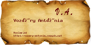 Vozáry Antónia névjegykártya